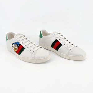 Gucci x Disney Donald Duck Ace Sneakers EU 37 US 7 White Leather Low Top Shoe